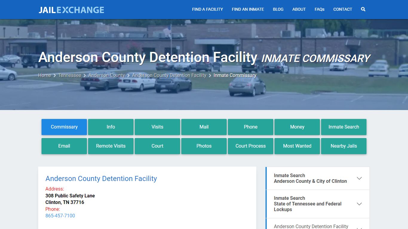 Anderson County Detention Facility Inmate Commissary - Jail Exchange