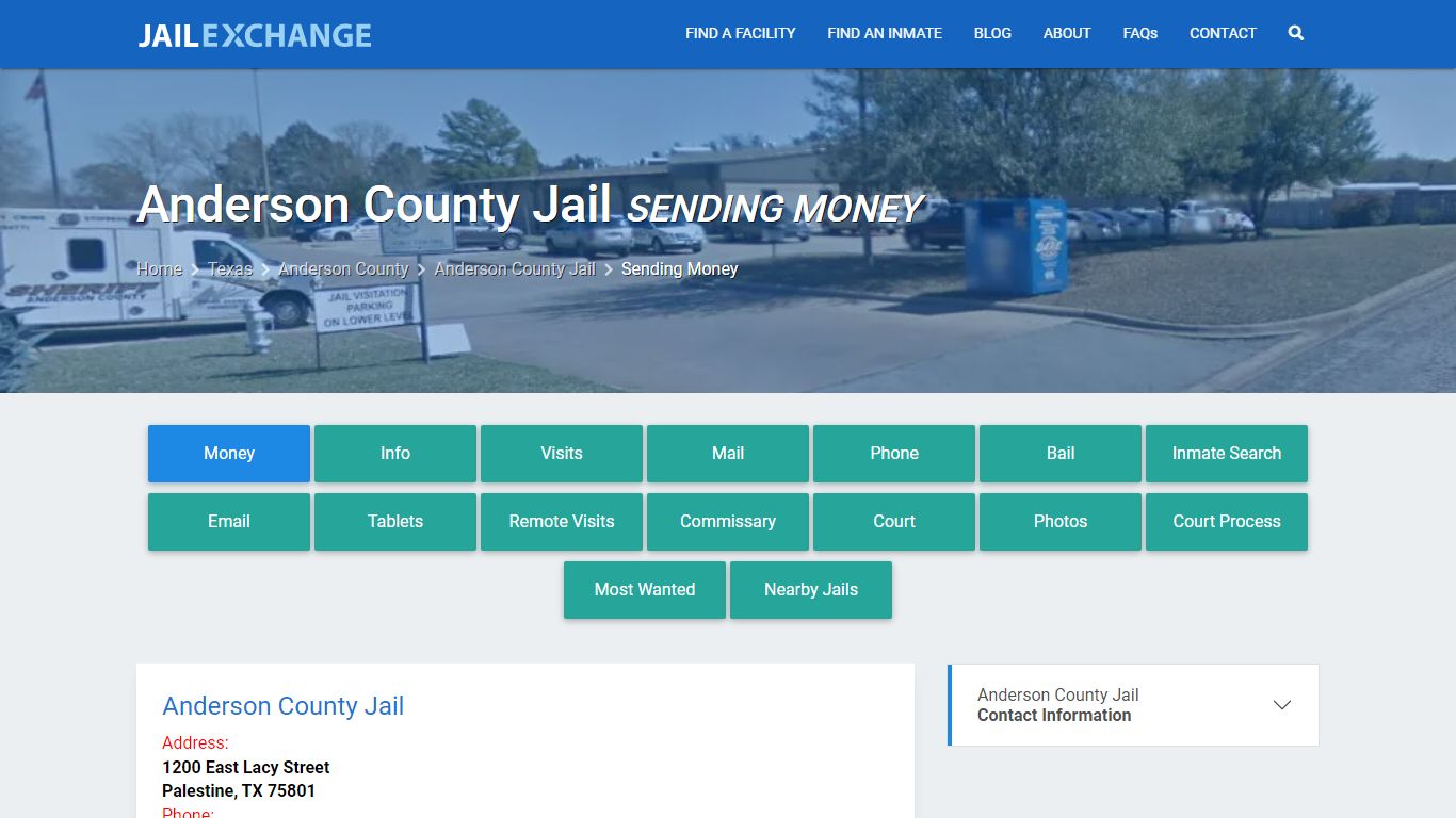 Send Money to Inmate - Anderson County Jail, TX - Jail Exchange