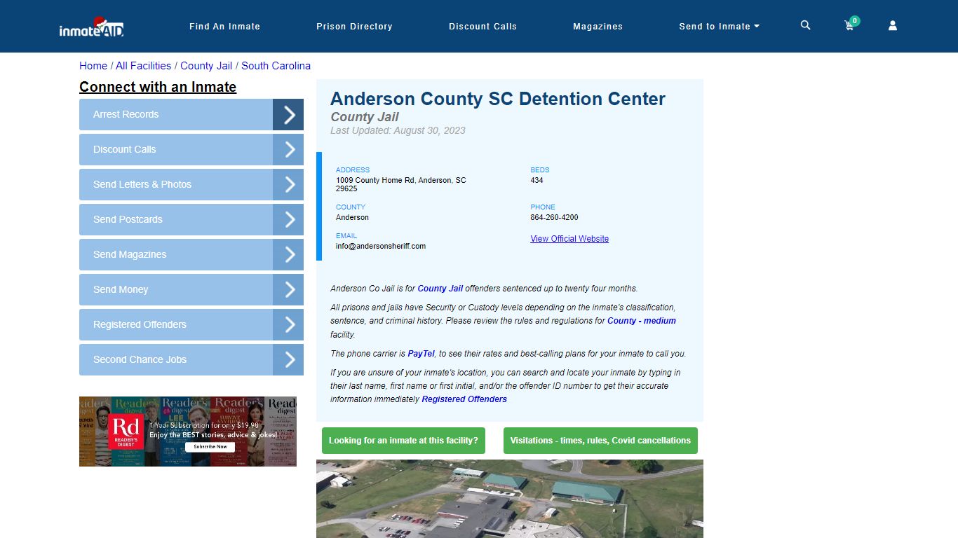 Anderson County SC Detention Center - Inmate Locator - Anderson, SC